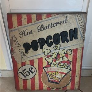 Movie themed art popcorn on canvas